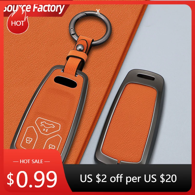 

Car Stickers Zinc Alloy Car Remote Key Case Cover for Audi A4 A4L A5 Q5 Q7 TT TTS 8S B9 2016 2017 2018 Car Key Protection S