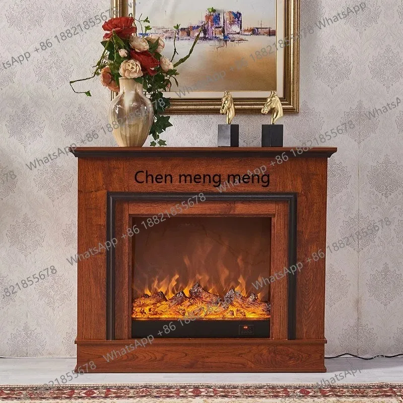 CC182 Pastoral European mantel decoration American countryside, white dark wood heating fireplace cabinet