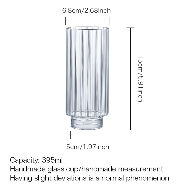 Inmeet Collins Glass/Cocktail Glass/Barware/Juice Cup/High Borosilicate Glass Cup/Long Drink Cocktail Glass