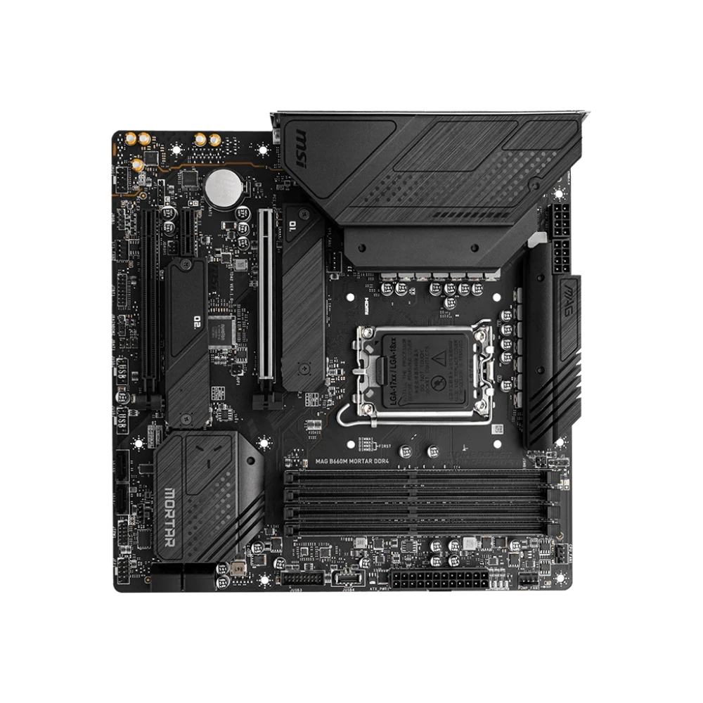 Imagem -03 - Soquete da Placa-mãe Mortar Mag B660m Ddr4 Suporte 1700 Cpu i5 12400f Intel B660 4xddr4 Micro-atx Msi-b660m