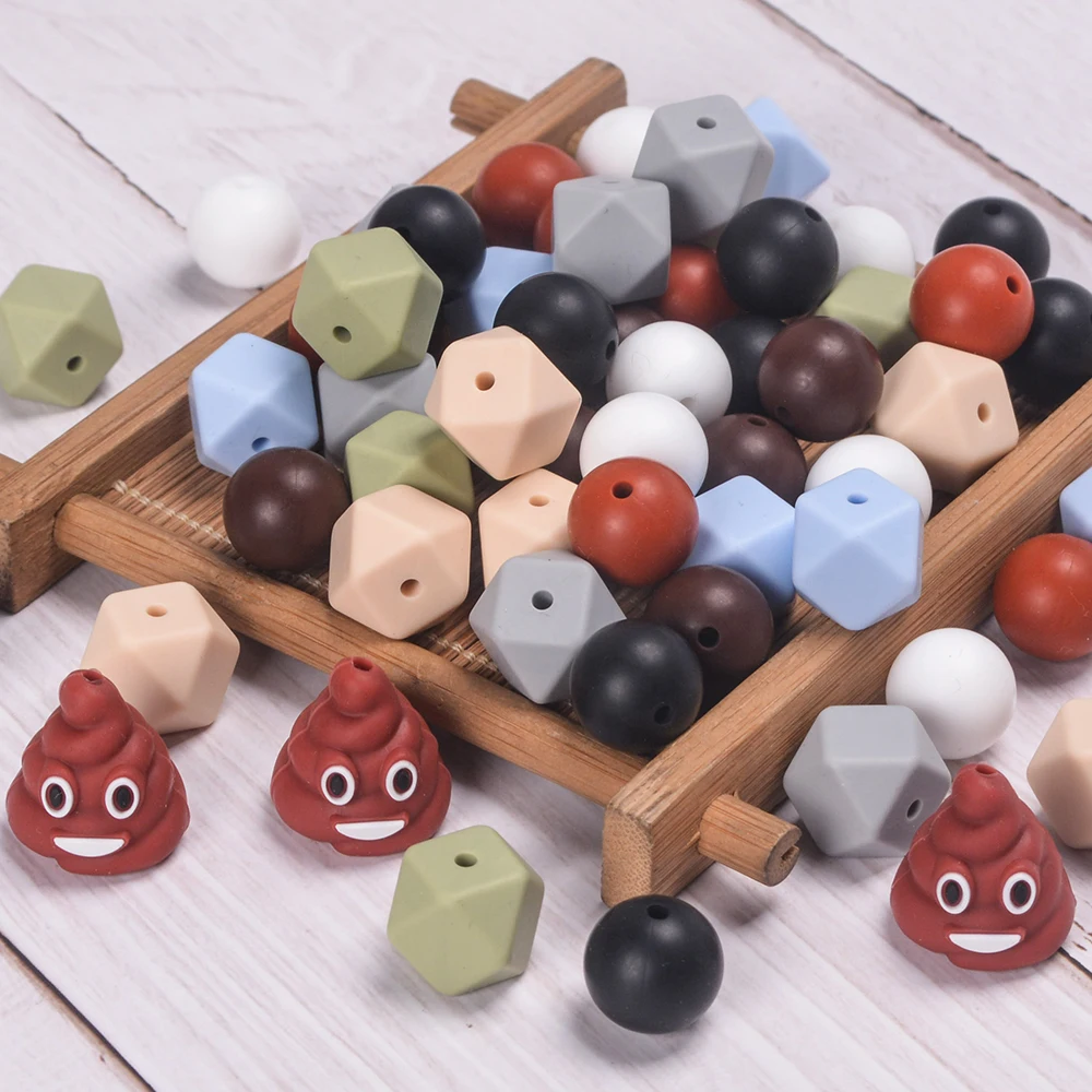 

LOFCA 51pcs Soft Silicone Round Focal Teething Beads Set For DIY Bracelet Necklace Jewelry Crafting accessories