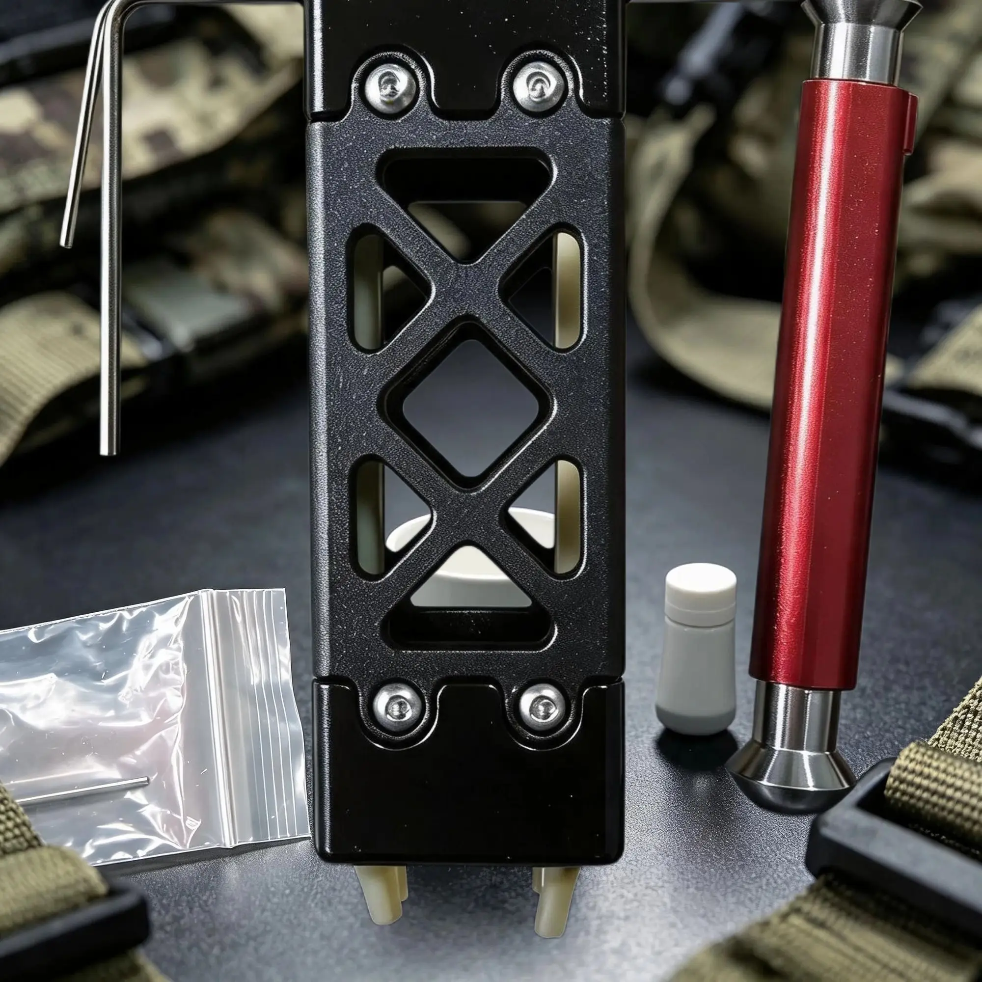 CNC Precision Carving CNC All Metal Slingshot Aluminum Alloy Slingshot Complete Set of Portable Outdoor Hunting Tools