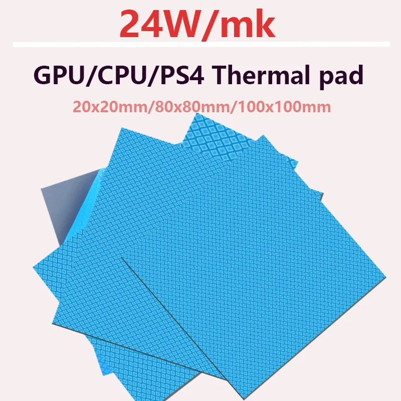 24 واط/MK GPU/CPU/PS4 وسادة حرارية المبرد التبريد موصل بطانة حماية من السيليكون وسادة حرارية عالية الجودة والعزل