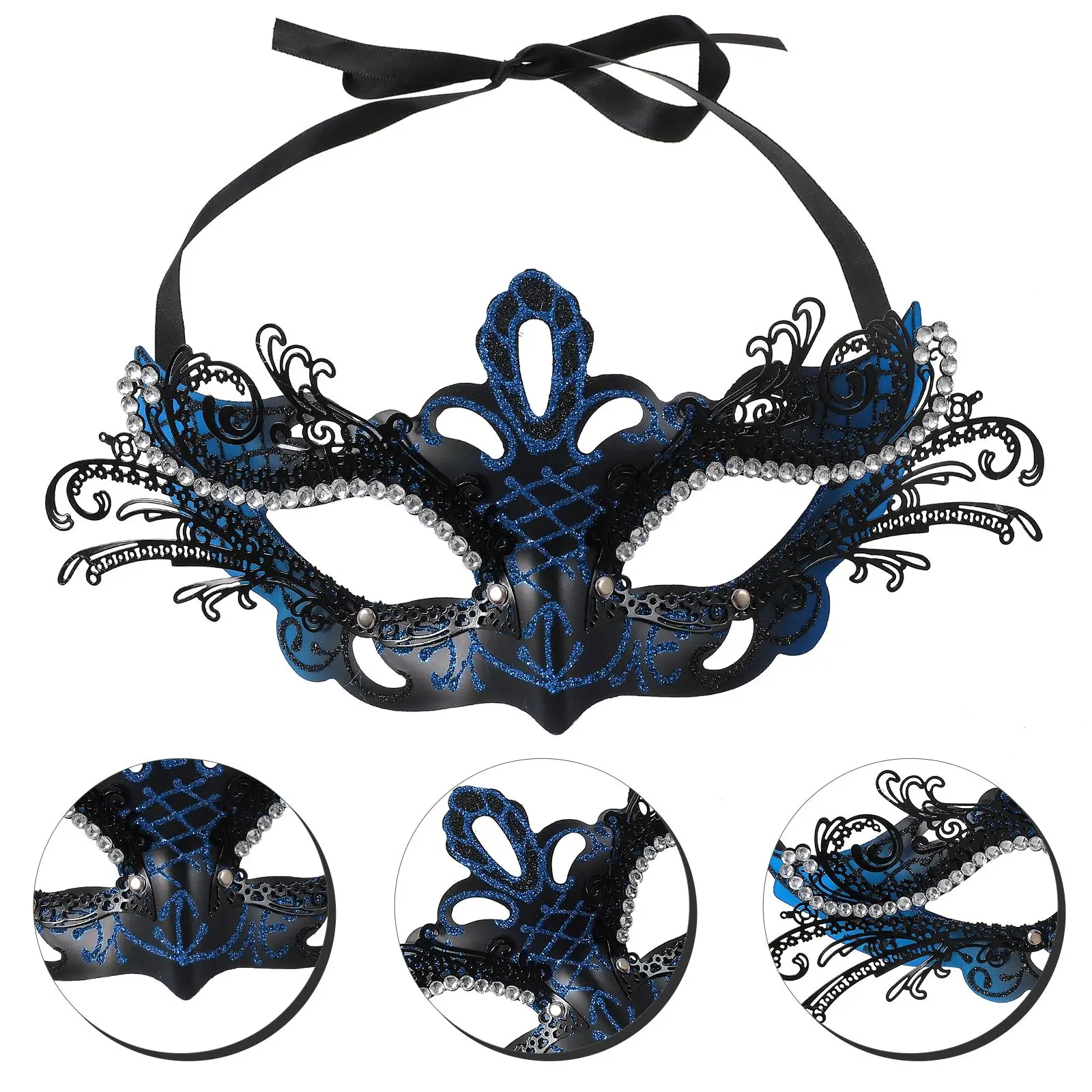 

Butterfly Masquerade Mask Iron Women Half Face Hollow Eye Line Diamond Halloween Carnival Easter Show Party Ball Fashion Mask