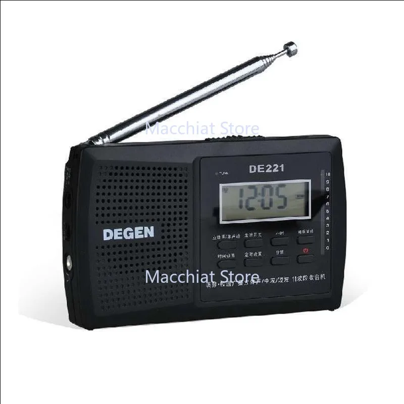 

Портативное вседиапазонное радио Degen DE221 FM1-2 / MW / SW1-8 11-диапазонное DSP-радио Портативное многодиапазонное радио