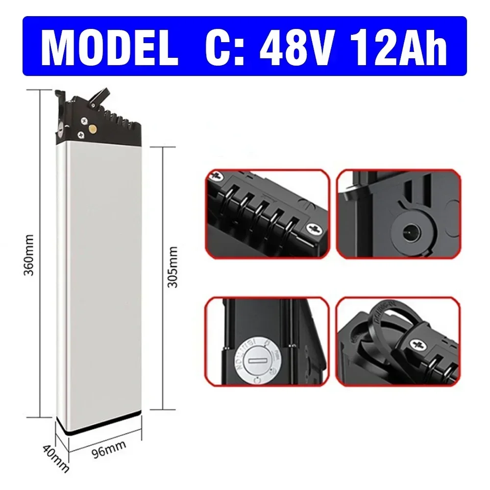 48V Batterij 20Ah 14Ah 12Ah 10Ah Opvouwbare Ebike Batterij voor Samebike LO26 20LVXD30 DCH 006 Ebike Elektrische Fiets 18650