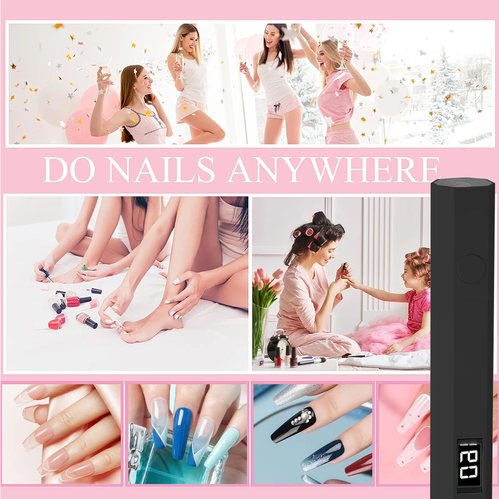 YIKOOLIN Draagbare Nageldroger Machine USB Mini Nageldroger Lamp UV LED Nagellicht voor het uitharden van alle nagelgel Nagellamp Thuis Salon Ook