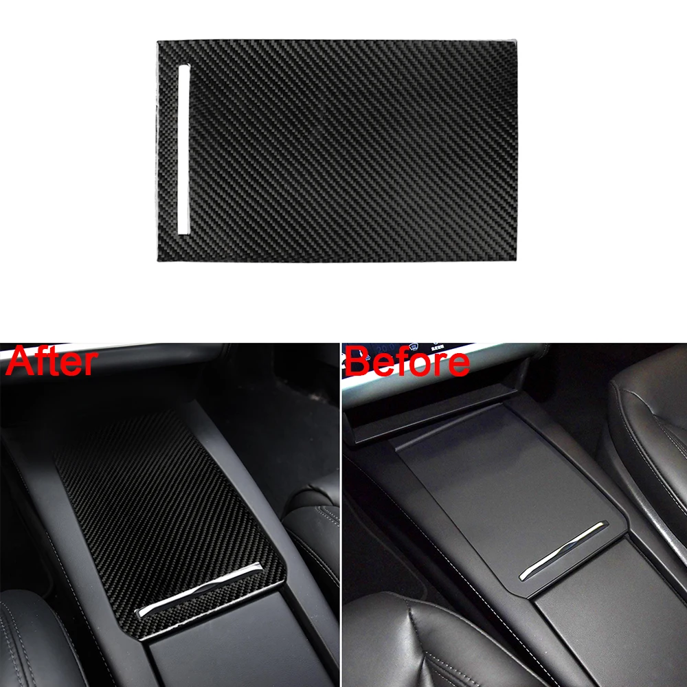 Replacement For Tesla Model S Center Console Storage Box Panel Cover Carbon Fiber Sticker Trim Decor Car Accessories