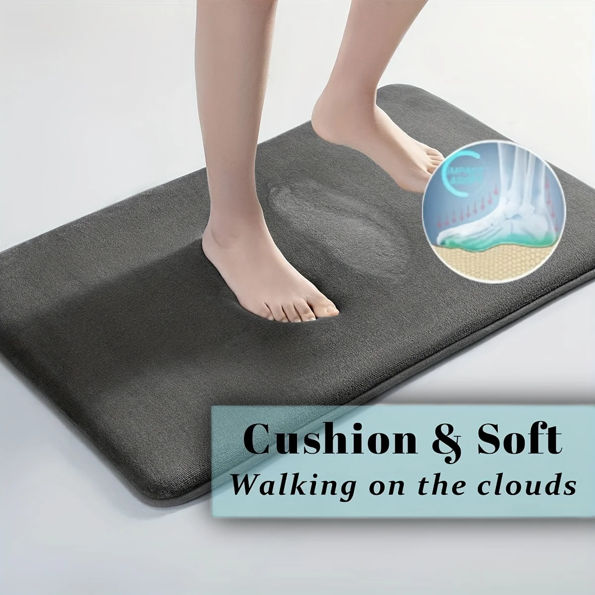 Flannel bathroom printed non-slip foot mat bathtub mat thick sponge dirt-resistant water-absorbent floor mat