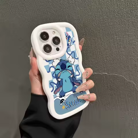For Samsung Galaxy S25 Ultra S24 Plus S23 S22 S21 S20 FE A32 A51 A30S Anger Stitch Cartoon Wave Multistep TPU Soft Phone Case