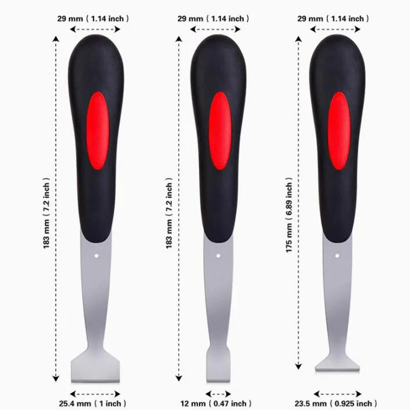 Kit Glass Bottom Glue Repairing Knife Set with 3pcs Blades with Soft Rubber Manual Windshield Urethane Scraper Tool