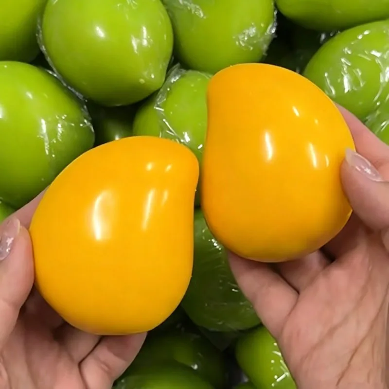 Handmade Crispy Mango Stress Ball Fidget Toy Crunchy Squeeze Ball Round Blocks Filled ASMR Anti Stress Toys for Adults