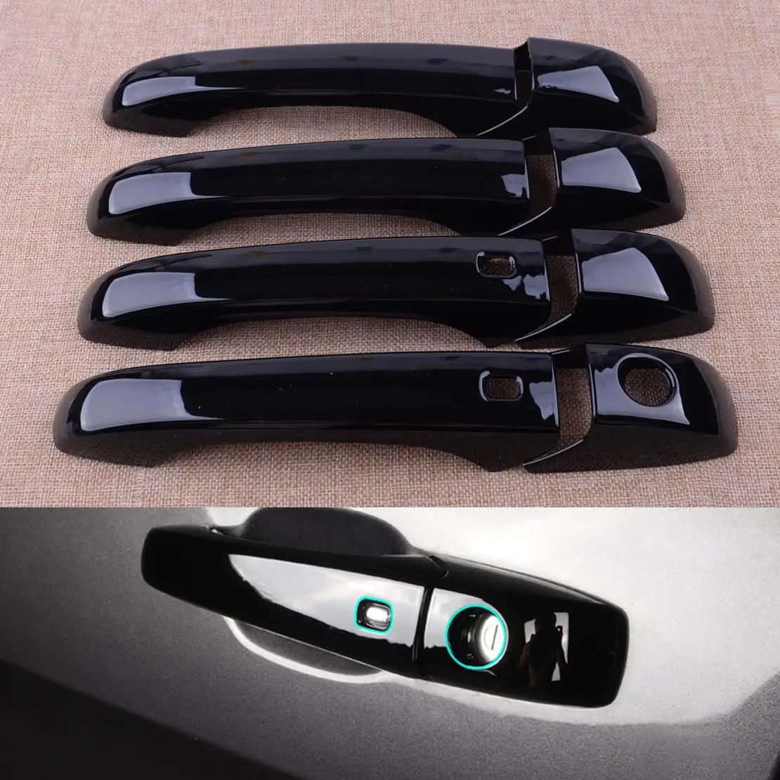 

Gloss Black Car Door Handle Cover Fit for Jeep Grand Cherokee Dodge Durango Caravan Chrysler 200 Town & Country