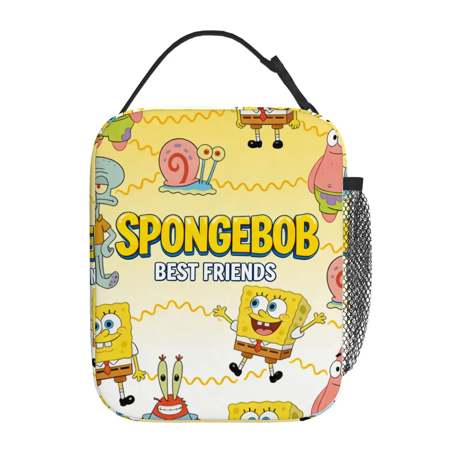 

1pc SpongeBob SquarePants theme cartoon print lunch bag, suitable for leisure travel portable meal bag, picnic, commuting, party
