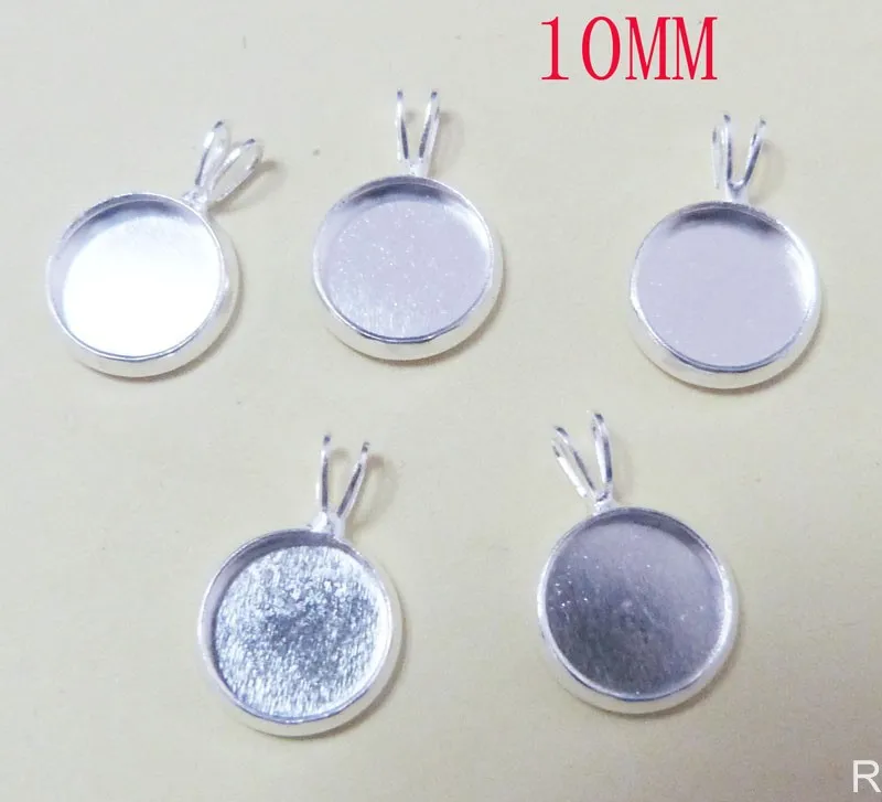 Wholesale 300PCS 10/12/14/16/18/20MM  The silver-plated tray base V time gem into the bottom tray diy Jewelry Accessories