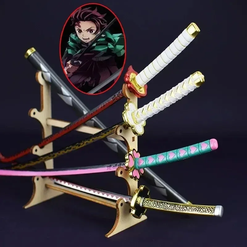 Demon Slayer 25.5cm Metal Katana Swords Toy Tanjirou Anime -Ghost Killer Cosplay Prop Weapon Cosplay Props Collection Home Decor