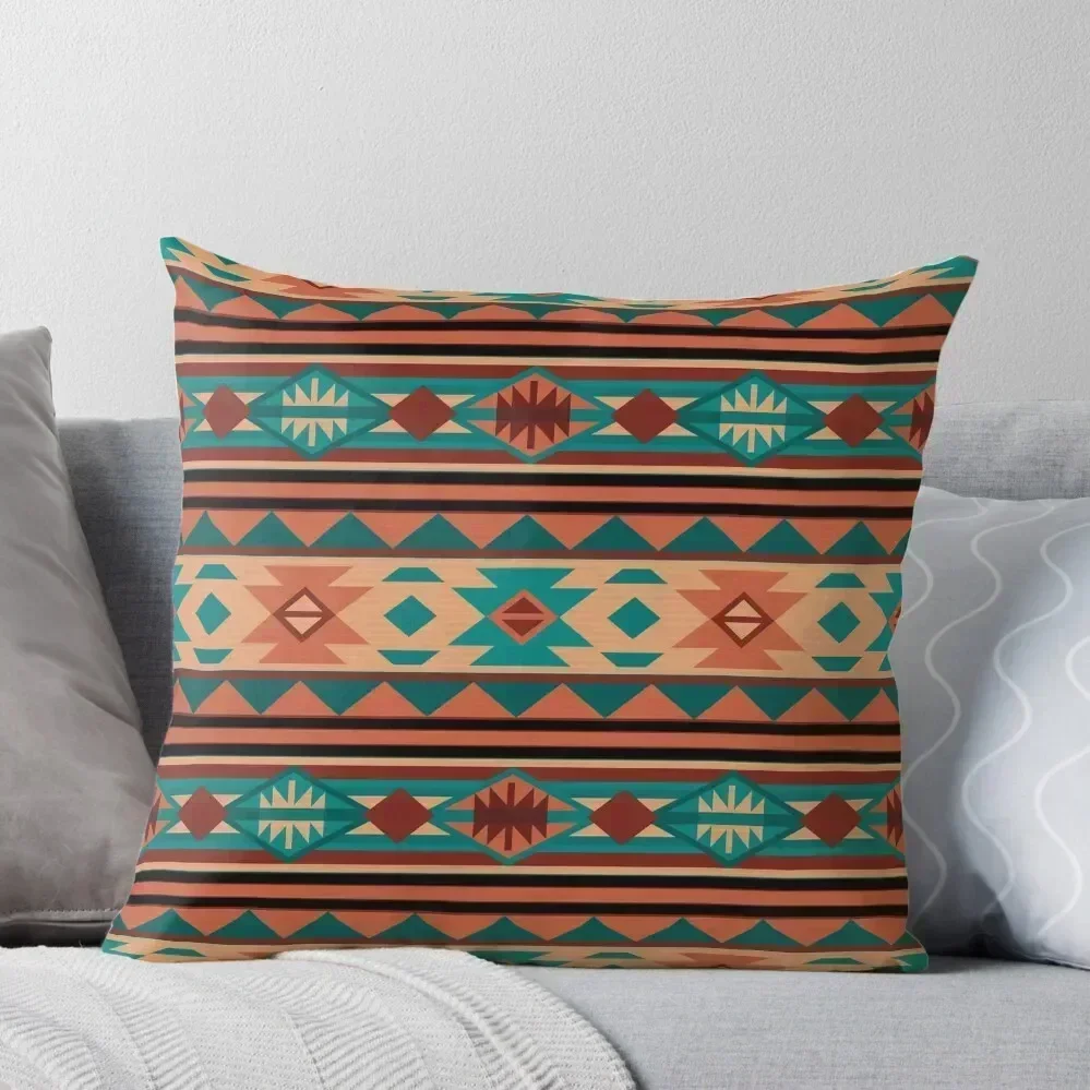 

Southwestern Design Turquoise Beige Terracotta Throw Pillow luxury home accessories covers for pillows Custom Cushion pillow