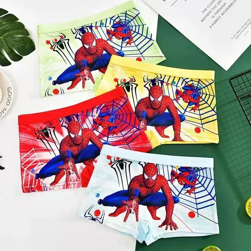 4 pezzi Disney Spiderman mutandine per bambini cartone animato cotone Avenger ragazzi boxer congelati ragazze biancheria intima mutande per bambini