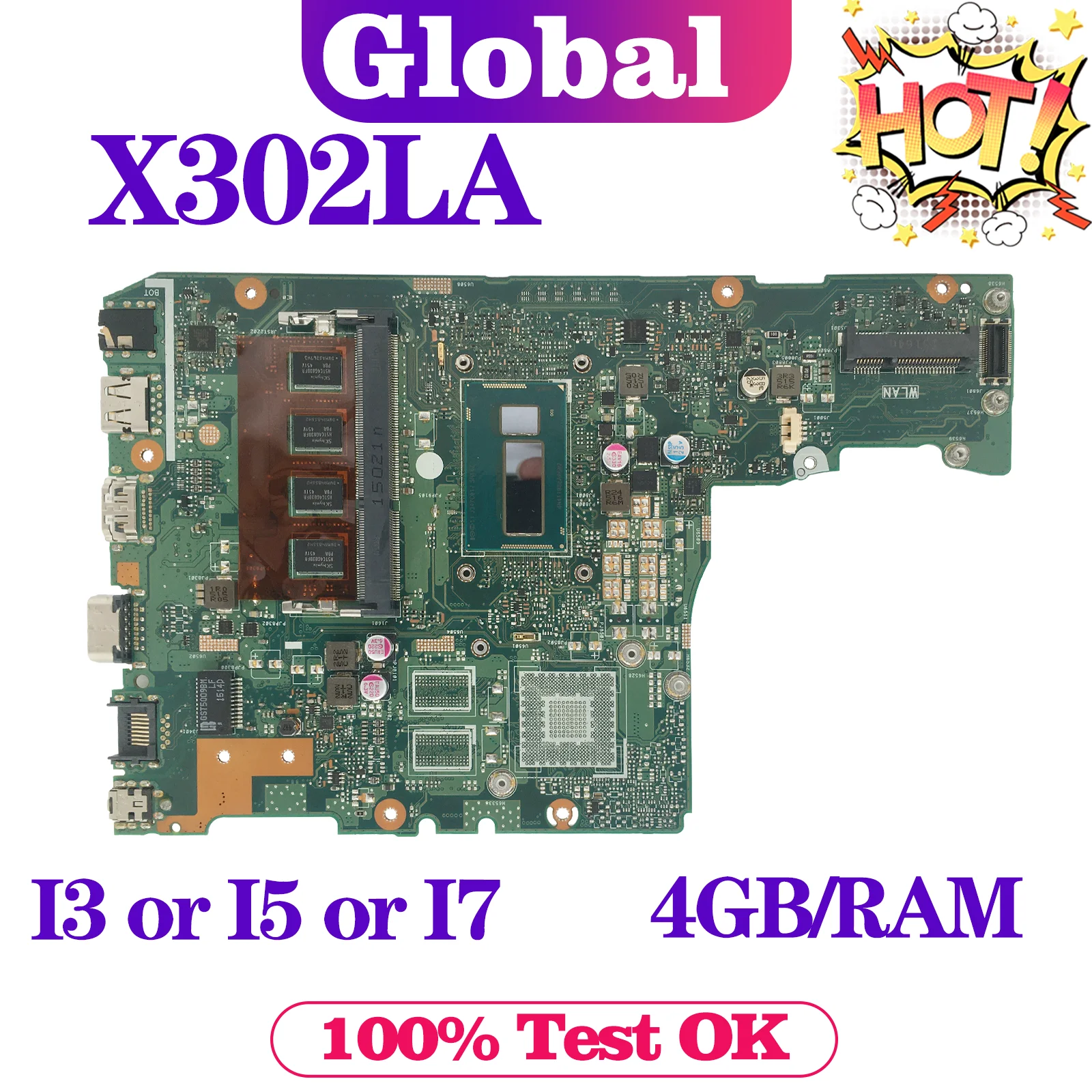 

KEFU F302LA Mainboard For F302LJ X302LJ X302LA P302LA P302LJ Laptop Motherboard I3 I5 I7 4th/5th CPU 4GB/RAM UMA/V2G MAIN BOARD