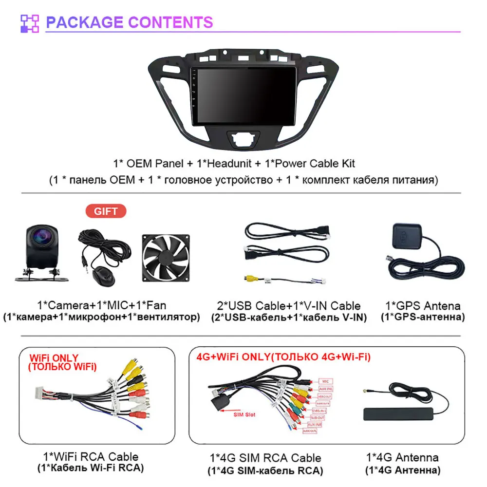 Android 16 Carplay Auto 2K Screen Car Radio Multimedia For Ford Tourneo Custom 1 I Transit 2012-2021 Autoradio  24-hour shipping