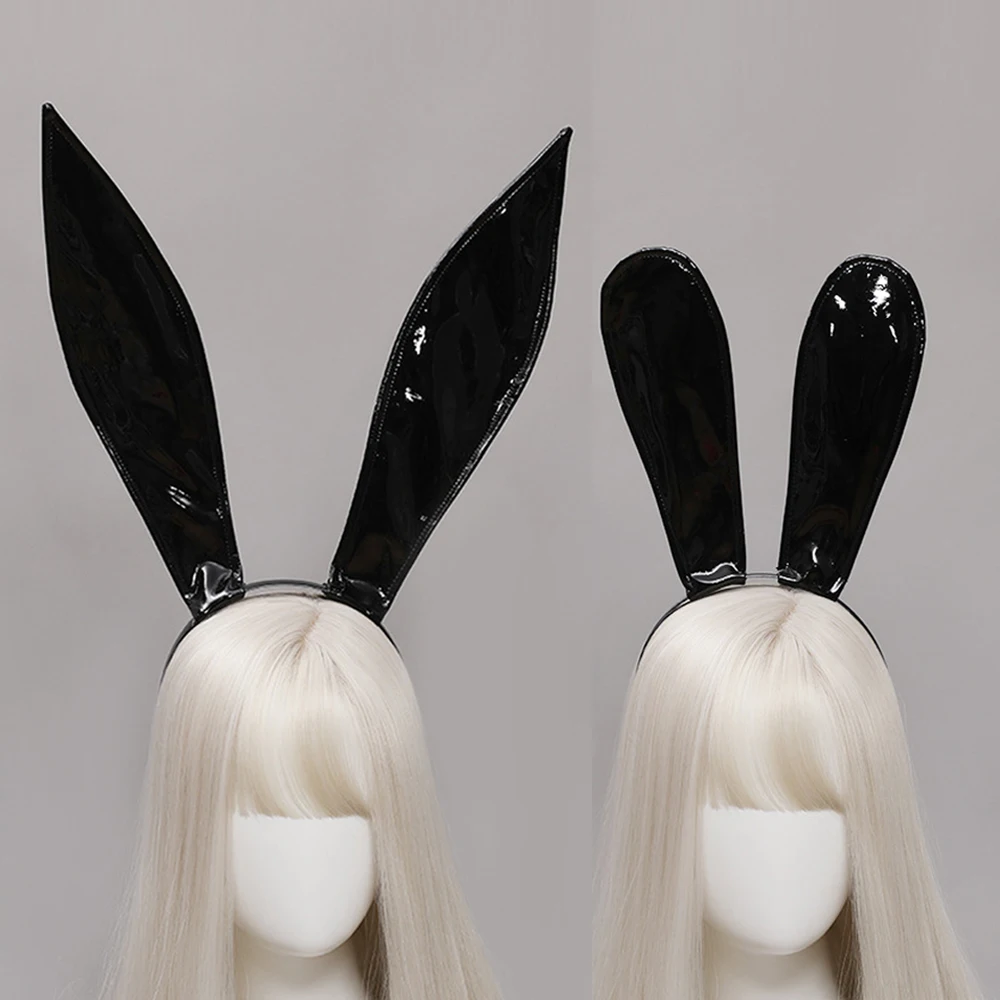 Sexy Bunny Maids Ears fascia Cosplay Leather Rabbit Ear Hairband DJ Night Club Bar copricapo Party Hair Hoop alta qualità