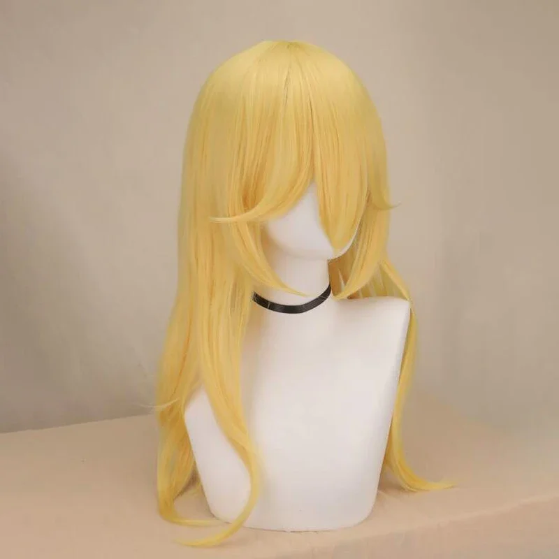 Long Golden Princess Wig with Bangs Cosplay Long Wig Halloween Costume Party Anime