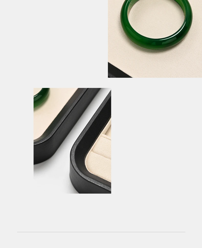 Oirlv PU-Leder Schmuck-Organizer-Tablett Schmuck-Präsentationsständer für Ringe, Halsketten, Anhänger Samt-Aufbewahrungs- und Präsentationstablett für Juweliergeschäfte – Detail 3