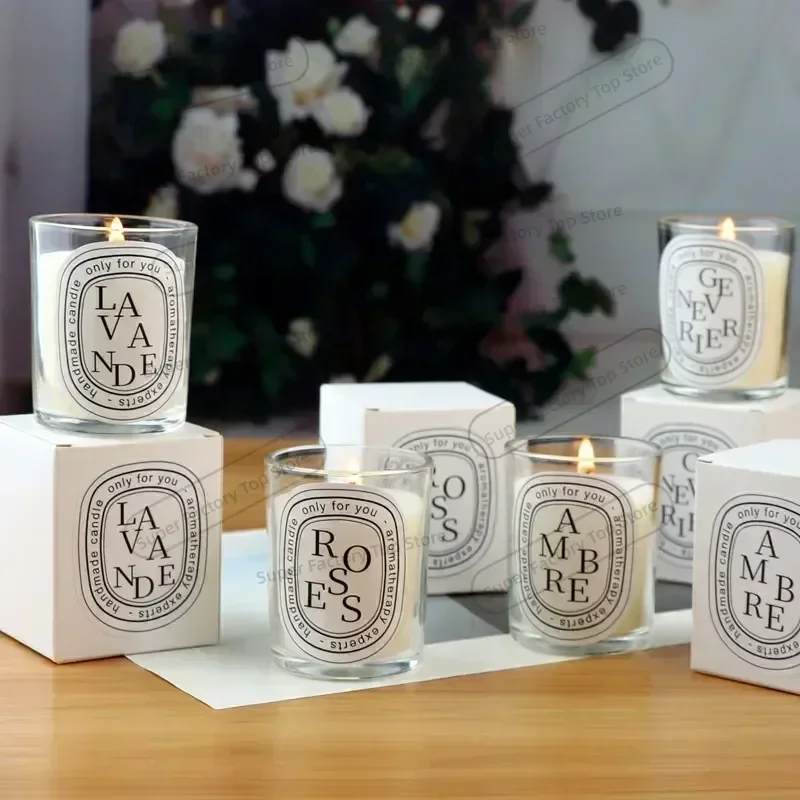 Romantic Transparent Scented Fragrance Candle Light Gift Scented Aromatic Candles Guest Gift Candles Wedding Candles Candle Jar
