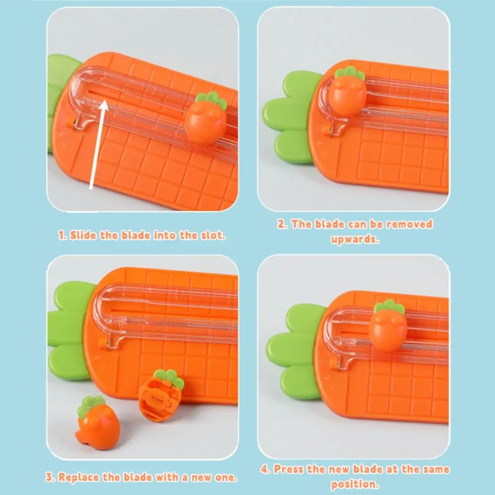 

Резак для бумаги A3 A3, мини-двунаправленный триммер для бумаги, сменное лезвие, машина для резки бумаги в форме моркови, школьный офис