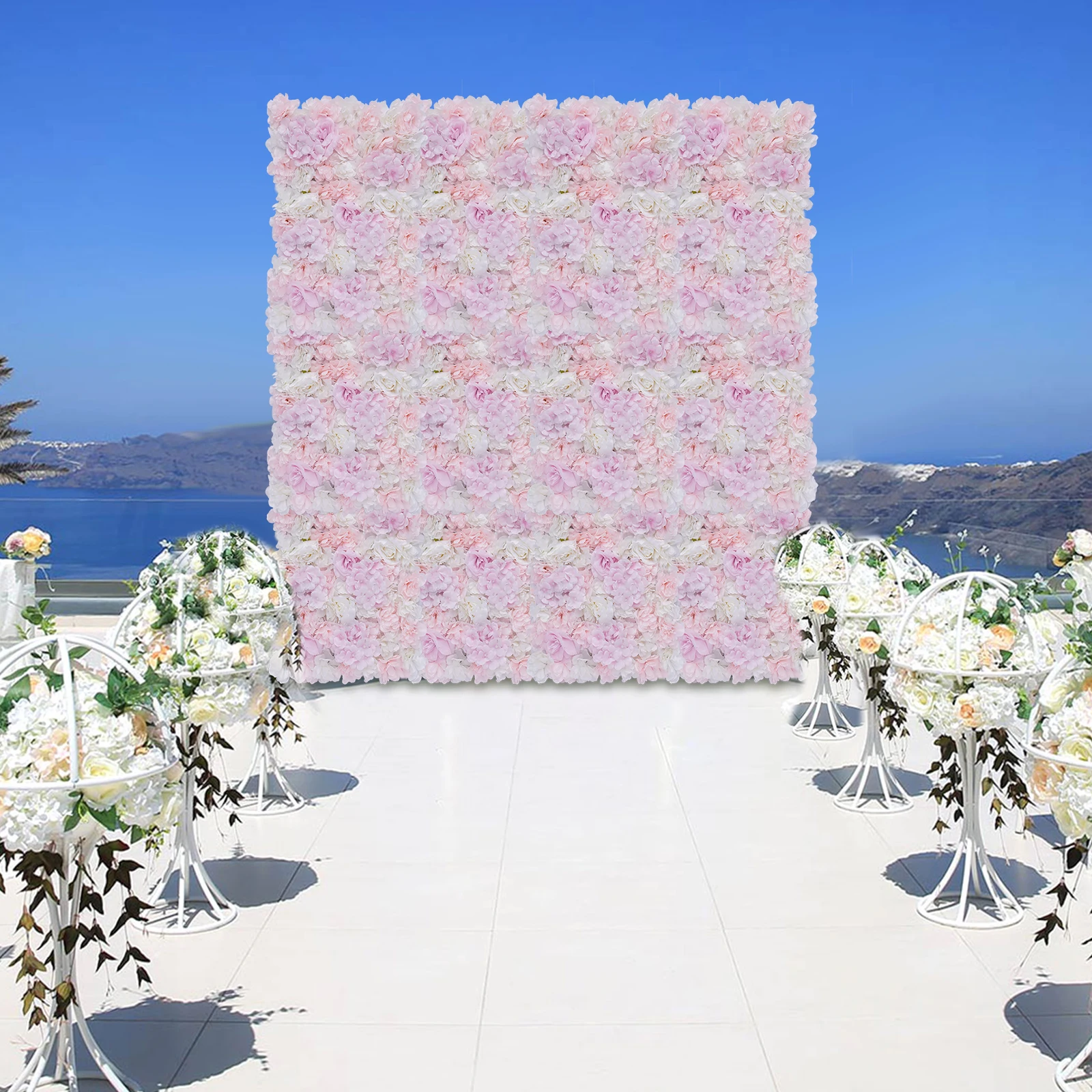 

Versatile Artificial Flower Wall with Silk Flowers, Perfect for Wedding Venues, Photo Areas, and Home Decor, Easy to Assemble