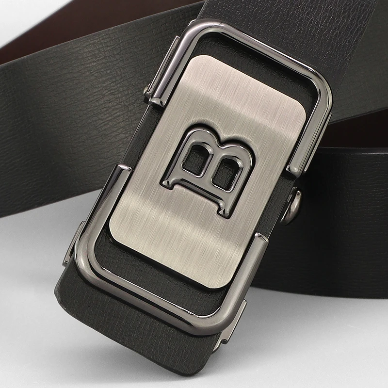 Letter B Automatic Buckle designer belts men no teeth or holes luxury famous brand high quality younth cintos masculinos Z256