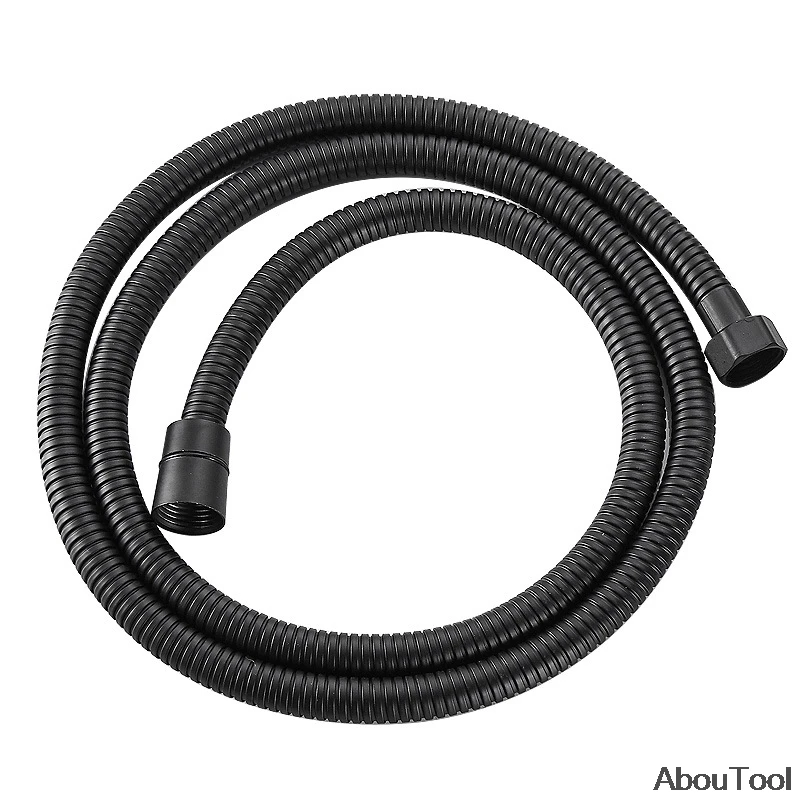 Tubo Flessibile Nero 150cm 200cm per Doccia Bagno, Tubo Flessibile in Acciaio Inossidabile per Rubinetto, Tubo Idraulico Antiesplosione Argento 1/2
