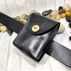 Blongk Genuine Leather Waist Pack Mini Belt Bag Portable Folding Glasses Box Card Holder Coin Purse Car Key Case Men BGK-ZD