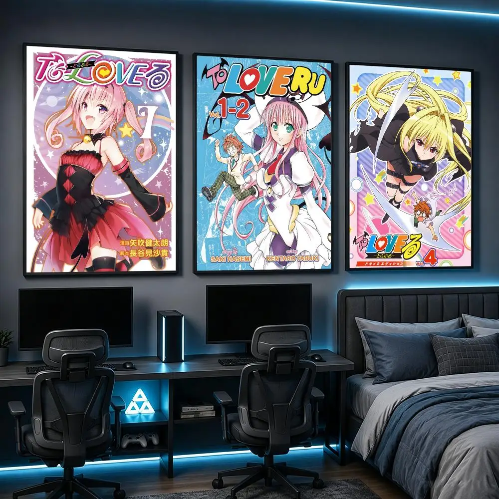 anime To LOVE-Ru Poster HD Poster Anime Aesthetic Wall Art For Game Anime Lovers Bedroom Gaming Room Decor Ideal Gift