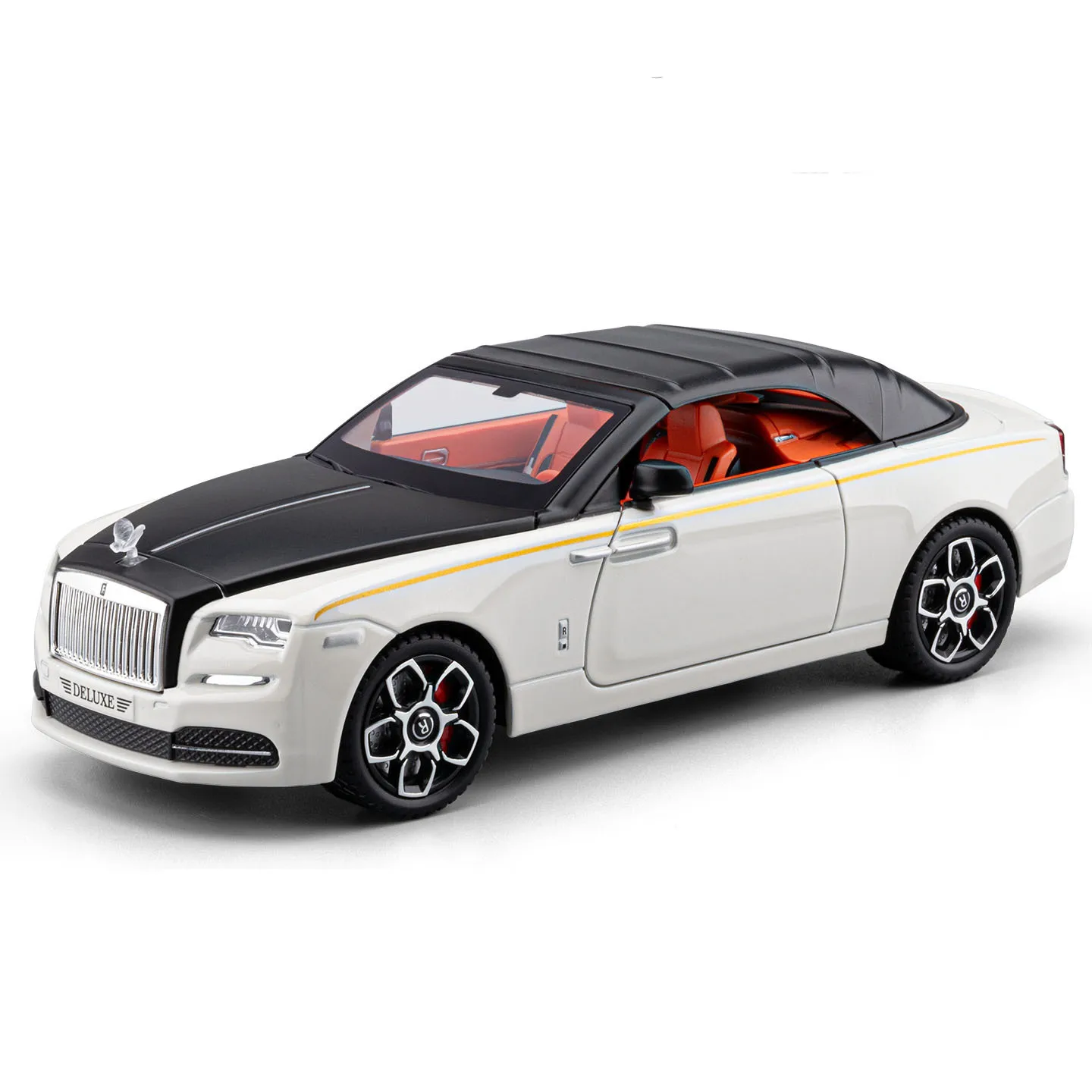 1:24 Rolls Royces Dawn Alloy Convertible Sports Car Model Diecast Metal Luxy Vehicles Car Model Simulation Sound Light Kids Gift