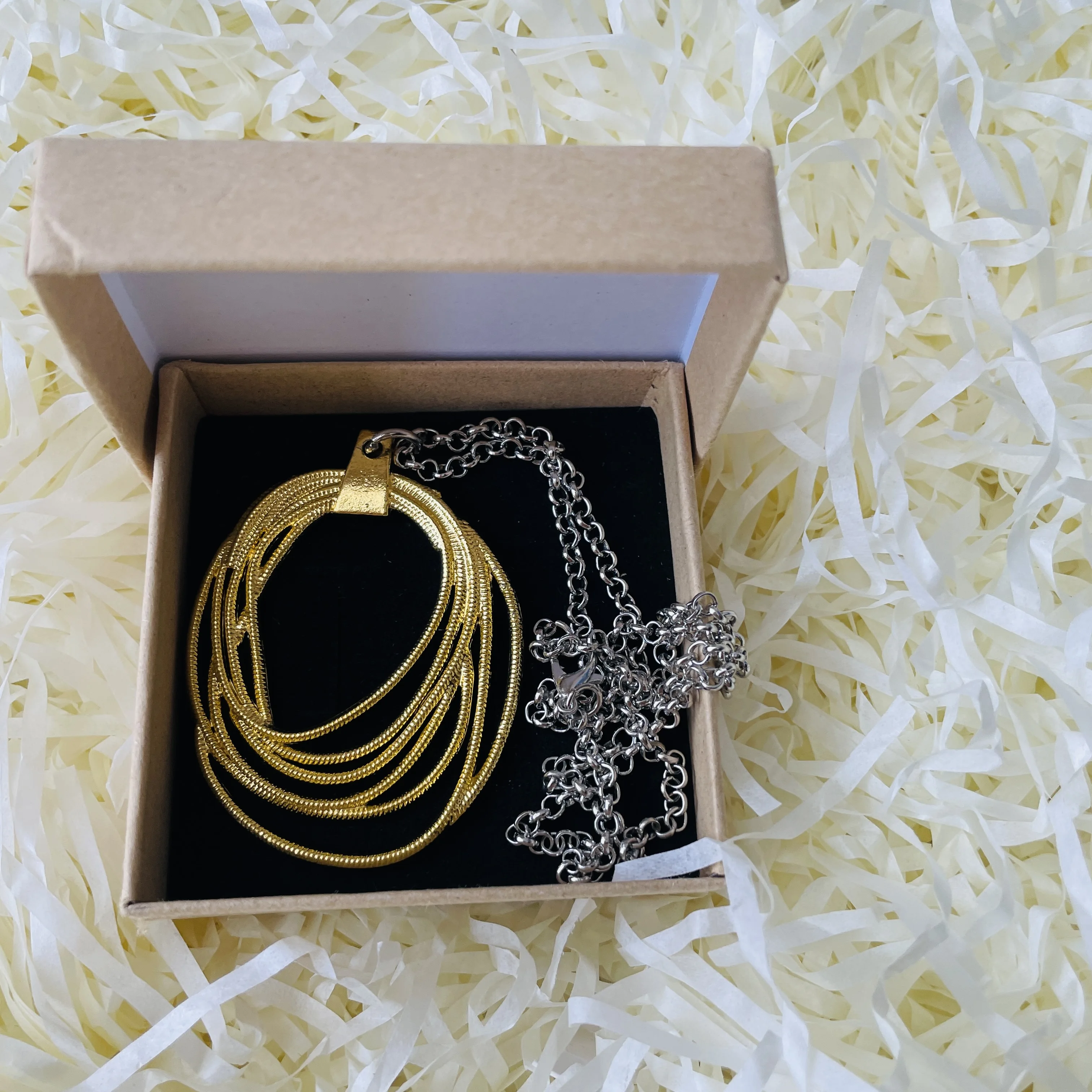 Weapon True Word Lasso Chain-Link Necklace Set Steampunk Golden Escape Rope Lifeline Pendant Necklace Vintage Paper Gift Box Set