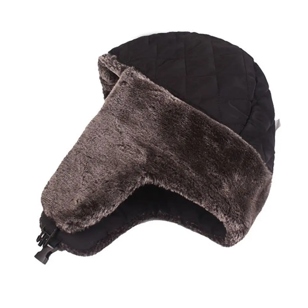 Gorro de bombardero de invierno a prueba de viento, protección para los oídos, gorro grueso con orejeras para hombre, accesorios de esquí, sombrero para ancianos, deportes al aire libre