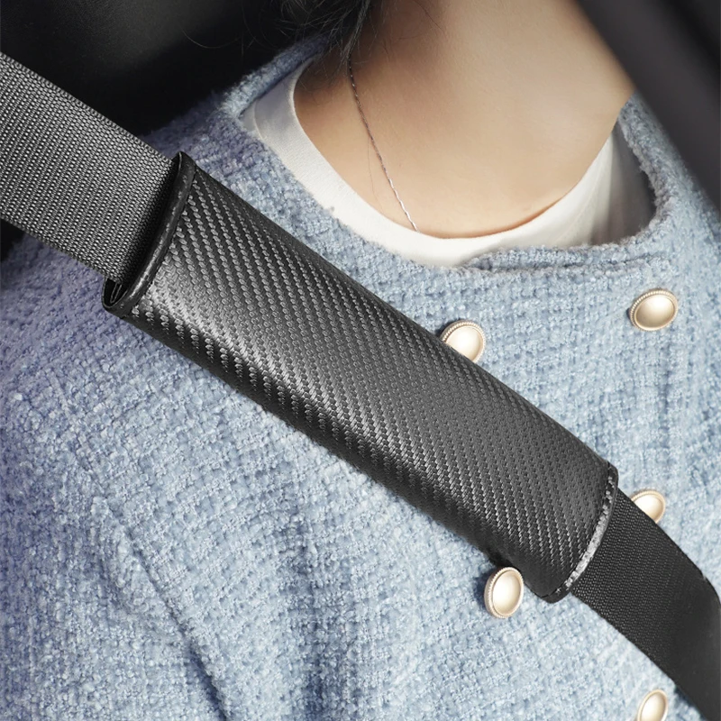 

2Pcs Soft Leather Car Seat Belt Cover Comfortable Safety Belt Shoulder Pad Protector Cushion Universal Interior Decor