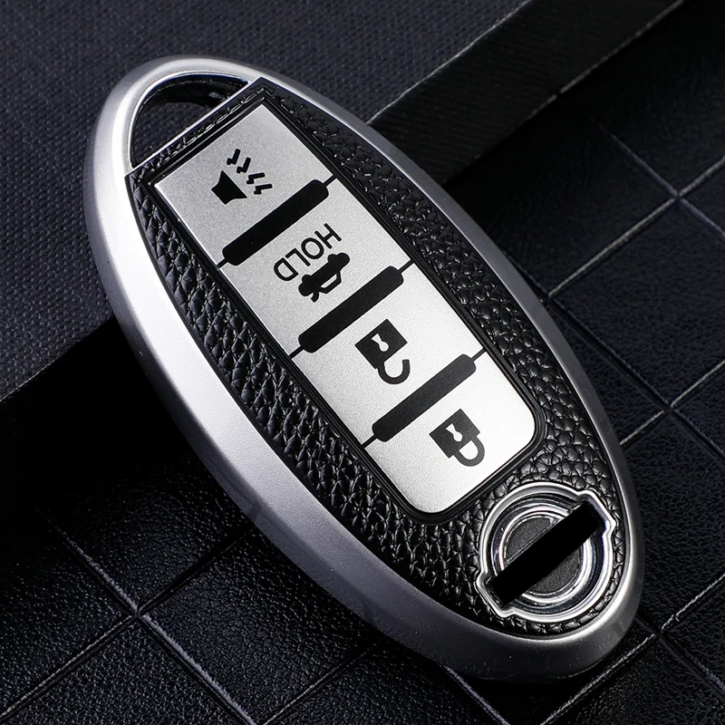 TPU Leather Car Key Case Cover for Nissan Leaf Micra Qashqai J11 J10 X Trail T32 Versa Note Patrol Key Fob Cover Accessories