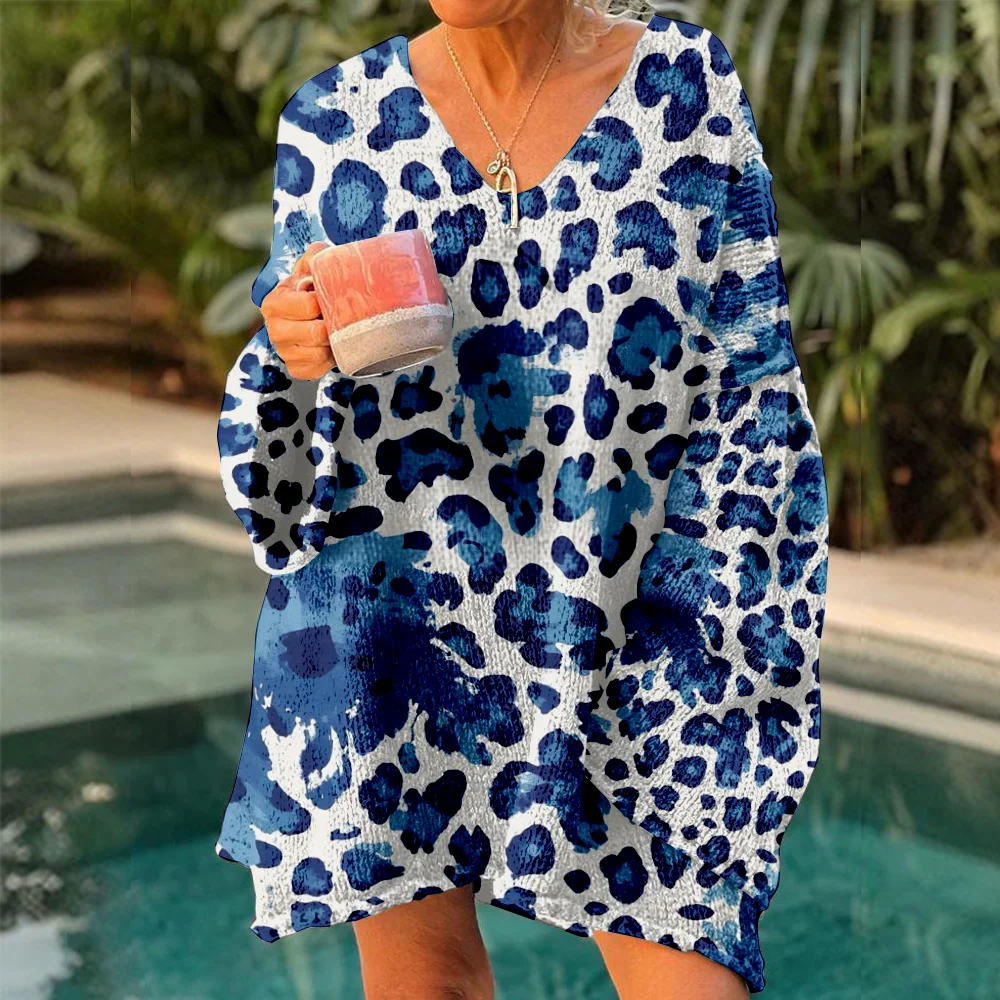 

Осень-зима вязаные свитера с леопардовым принтом женские свитера большого размера 2025 легкий пуловер модные мягкие джемперы Y2k для девочек