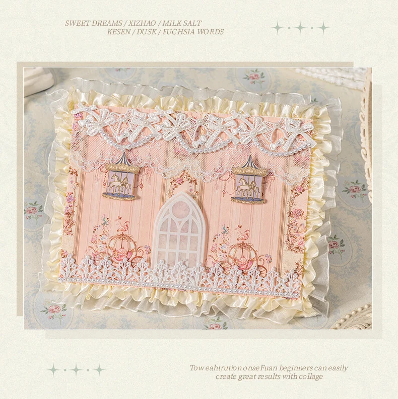 Journal GO 30 Stück Rokoko-Traum Loseblatt-Papierblock Vintage Blumenmuster Dekoratives Bastelpapier-Set für Scrapbooking Planer Journaling – Detail 6
