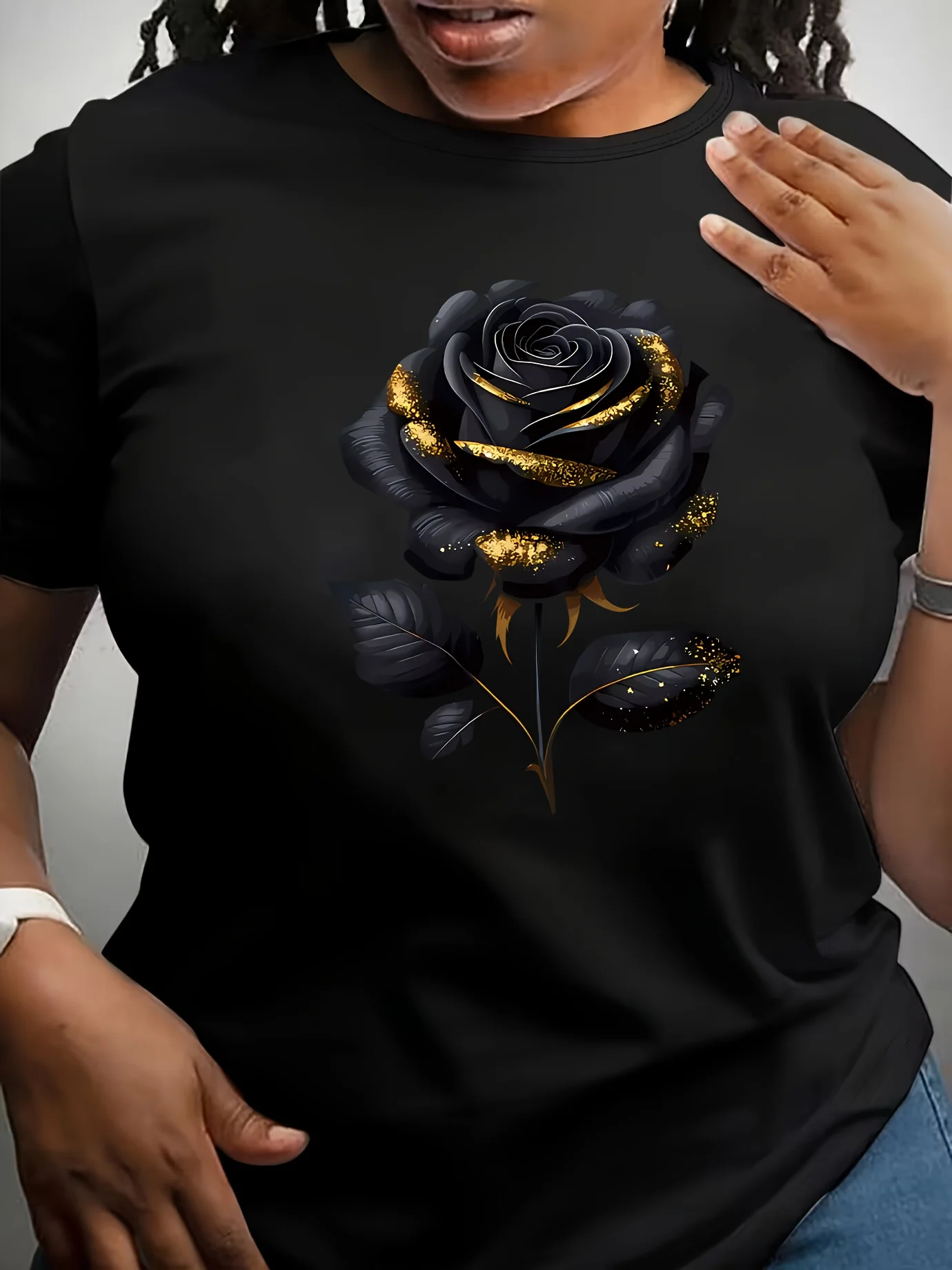 T-Shirt de musique country pour femmes, grande taille, Tennessee, whisky, fraise, vin, graphique, avec Design d'accent noir, Rose doré