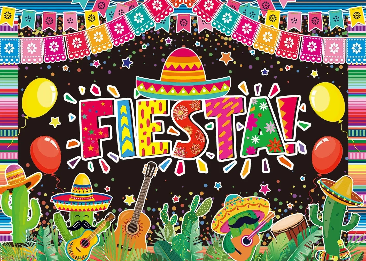 Cinco De Mayo Theme Party Background Mexican Fiesta Festival Backdrop Banner Party Decoration view 3