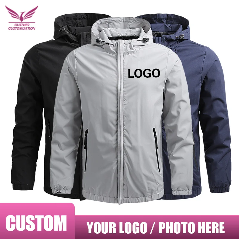 

Мужская водонепроницаемая походная куртка с логотипом, ветрозащитная ветровка, куртка с капюшоном для кемпинга, пальто с принтом фото, альпинистское пальто для бега