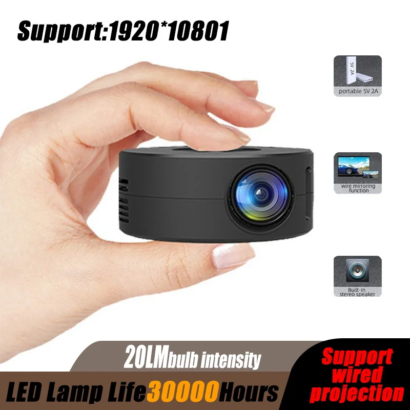 Mini YT200 Projector Home Micro Portable Outdoor Support 1080p Built In Speaker Mobile Phone Same Screen Projector Machine