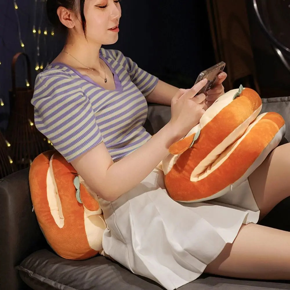 

Double-sided Hand Warmer Pillow Plush&Ice Silk Super Soft Goose Office Nap Pillow Cartoon Keep Warm Toast Pillow Stuffed Toy