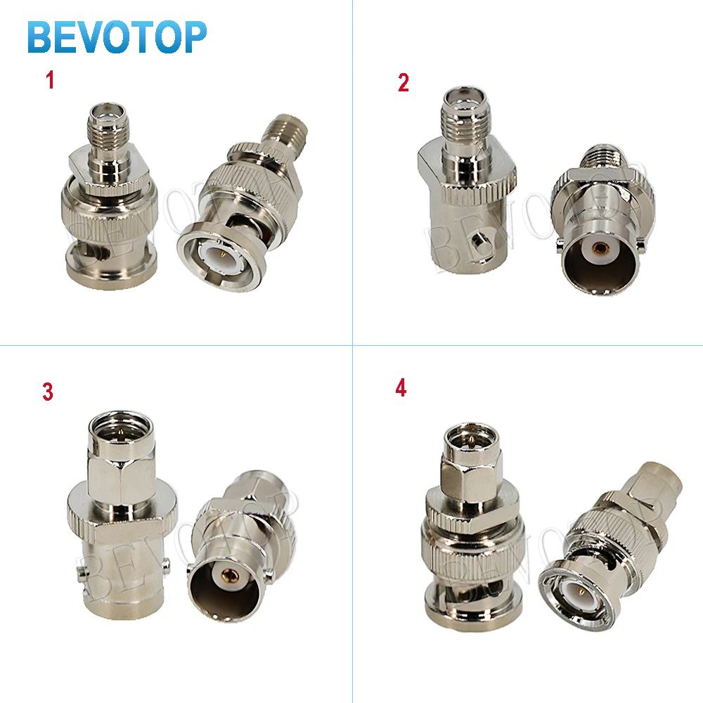10pcs/lot Pure Copper BNC Male to SMA Female Adapter BNC Female to SMA Male SMA Female to BNC Female BNC-SMA-JJ/JK