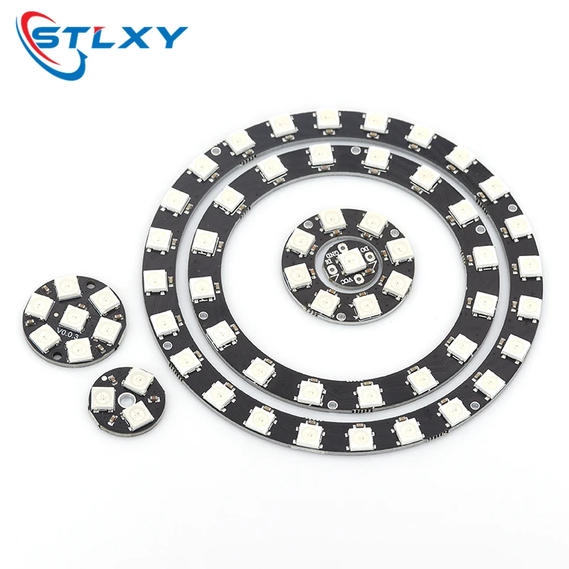 5V 1Bit 3 4Bit 7 8Bit 9 12Bit 16Bit 24Bit 32Bit 64 Bits WS2812 5050 RGB LED Ring Lamp Light + Integrated Drivers For Arduino Diy