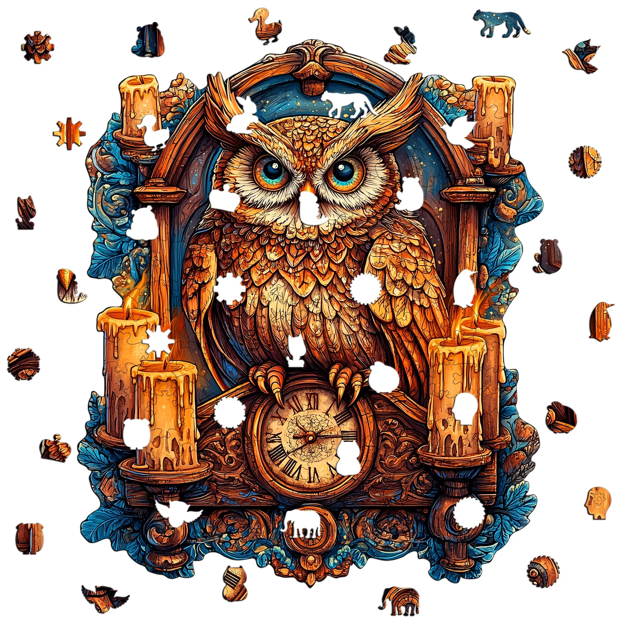 Owl and Queen Theme Wooden Jigsaw Puzzle Wooden Decor Painting Christmas and Halloween Gift Toy for Teen and Kid