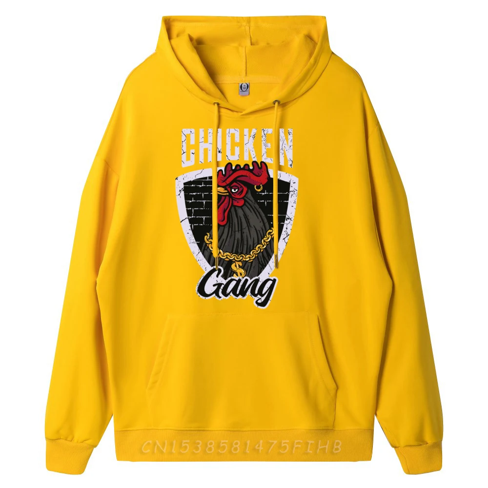 Hip Hop Mens Hoodies O Neck Long Sleeve Chicken Gang Chicken Eggs Fun Hoodies Casual Sweatshirt